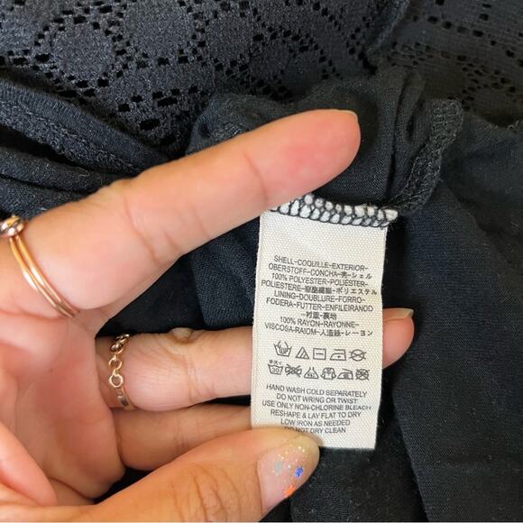 Free People Black Lace Mini Dress - Picture 8 of 8